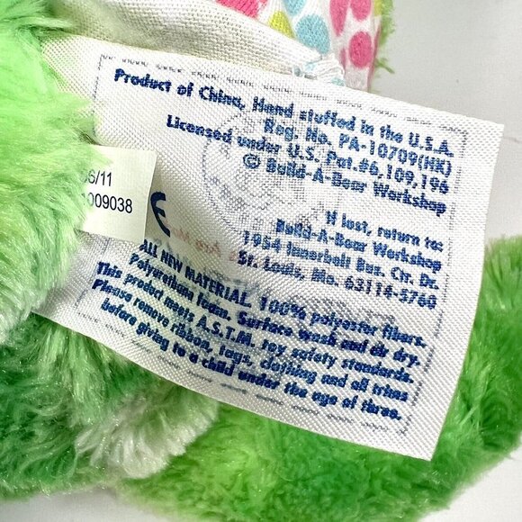 Build A Bear Green Triceratops Dinosaur 18" Plush with Sequins and Dot Tank - Picture 10 of 11